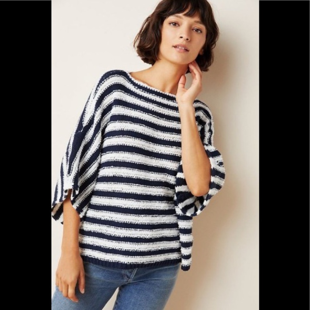 Anthropologie Lita Striped Pullover Sweater